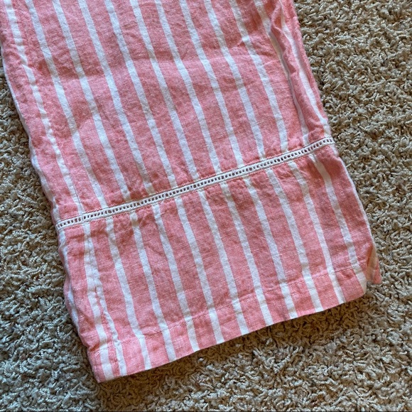 C&C California 100% Linen Wide Leg High Rise Cropped Pants Capris - Picture 5 of 7